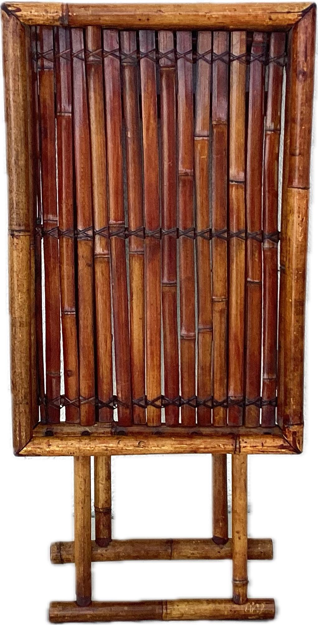 Mid-Century Folding Bambus Tablett Tisch (20. Jahrhundert) im Angebot