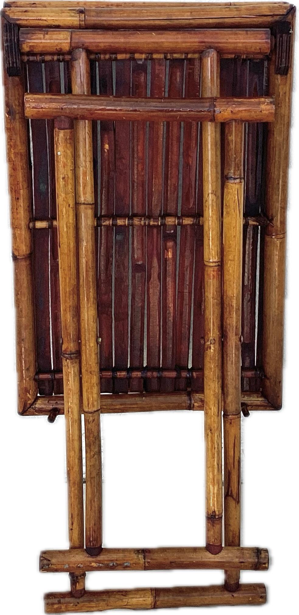 Imitation bambou Table pliante en bambou du milieu du siècle en vente
