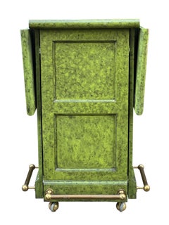 Mid Century Folding Bar Cabinet on Casters Attributed to Maison Jansen