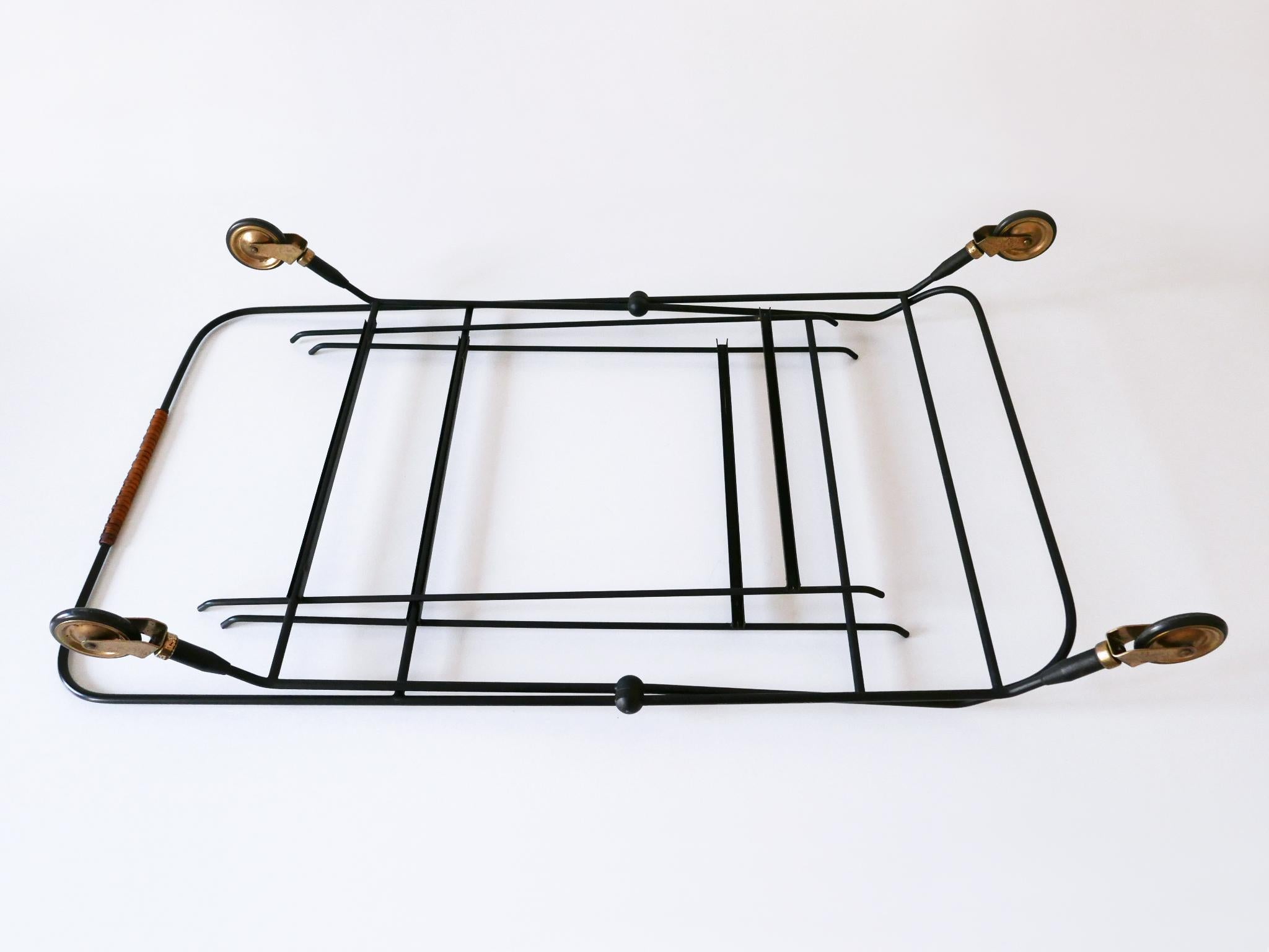 Chariot de bar ou chariot pliant du milieu du siècle dernier par Paul Nagel pour JIE Gantofta Suède en vente 12
