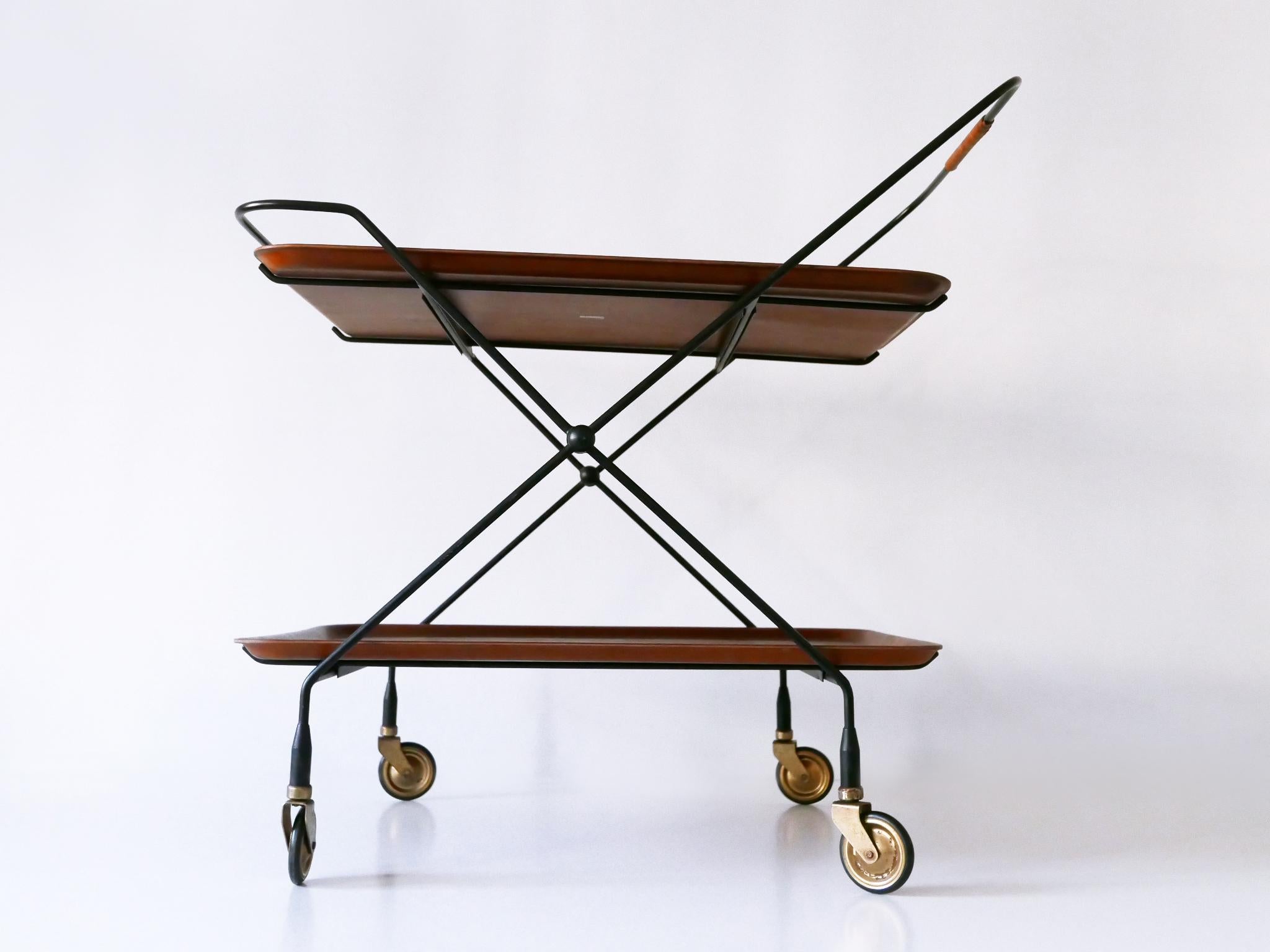 Chariot de bar ou chariot pliant du milieu du siècle dernier par Paul Nagel pour JIE Gantofta Suède en vente 1