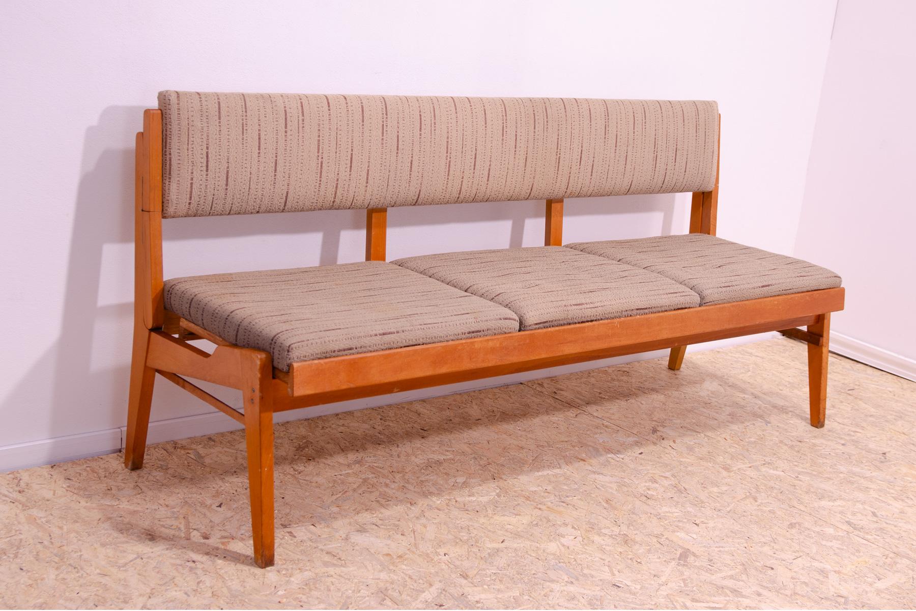 Mid century folding bench, 1960´s, Czechoslovakia In Good Condition For Sale In Prague 8, CZ