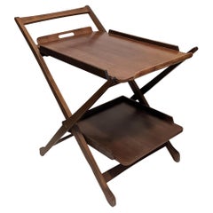 Mid-Century Folding Bentwood Bar Cart with Removeable Tray by Nasco