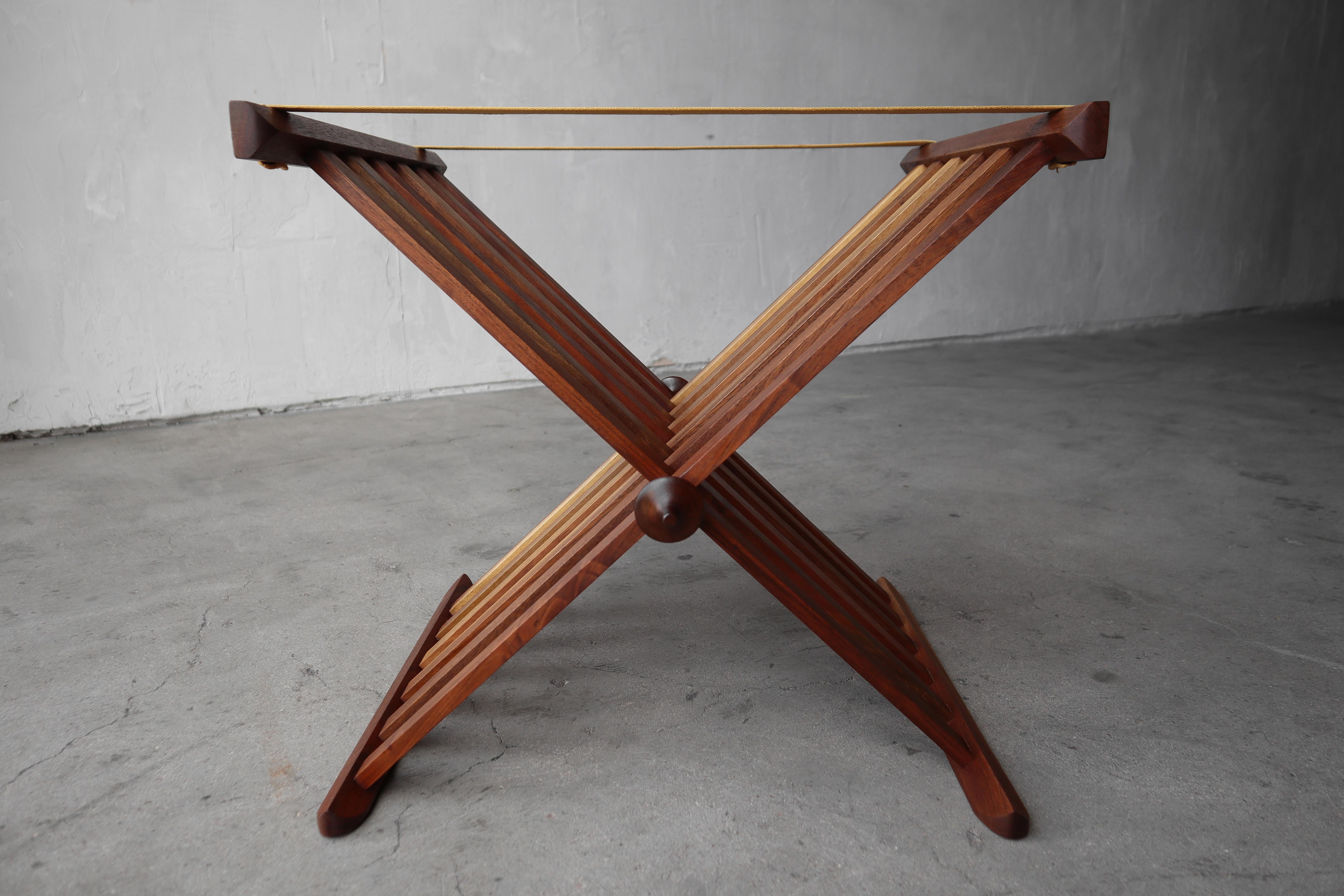 Midcentury Folding Campaign Tray Table by Drexel For Sale 3