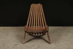Chaise pliante du milieu du siècle en teck massif de France:: vers 1970