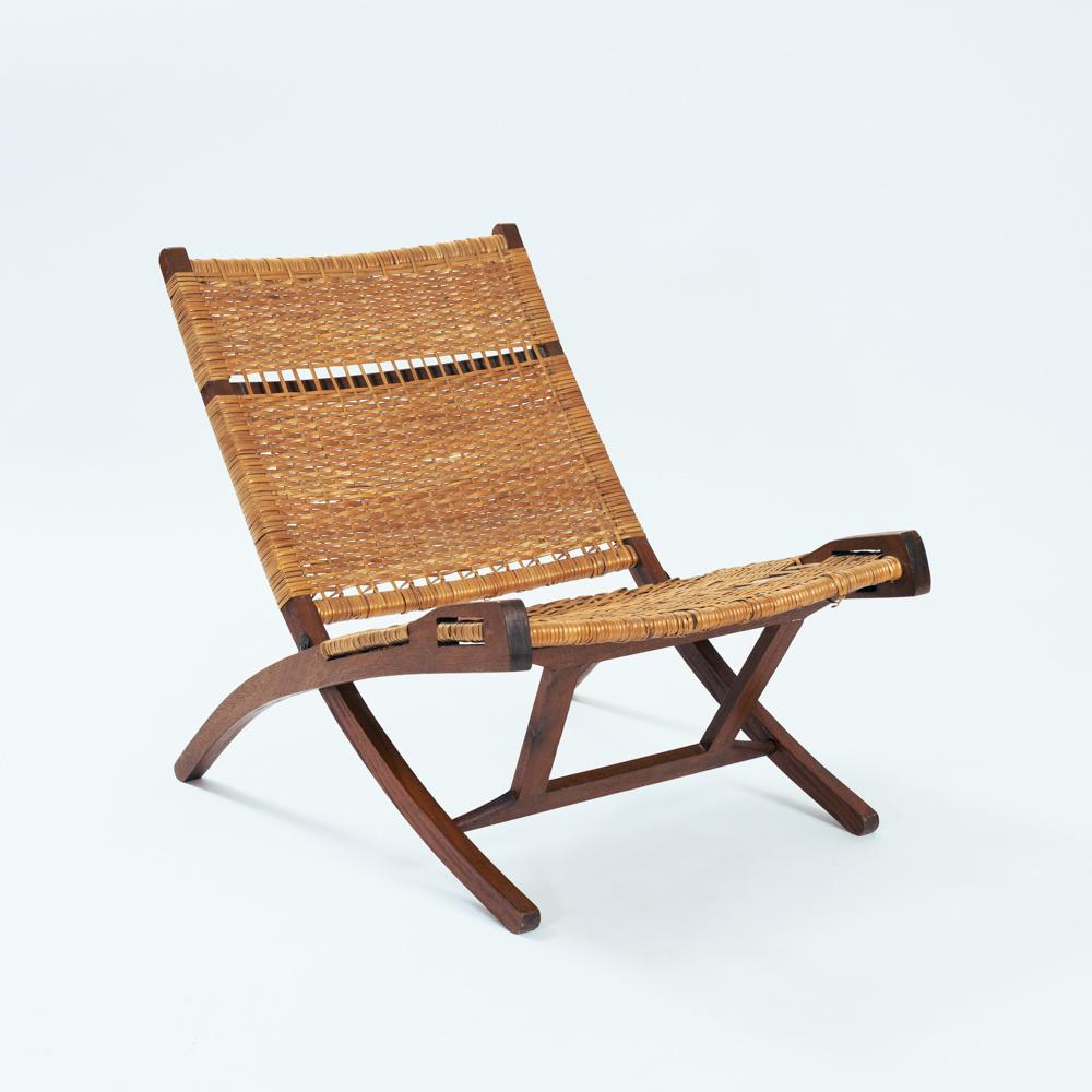 Mid-century folding chair in the manner of Hans Wegner and Ebert Weiss For Sale 11