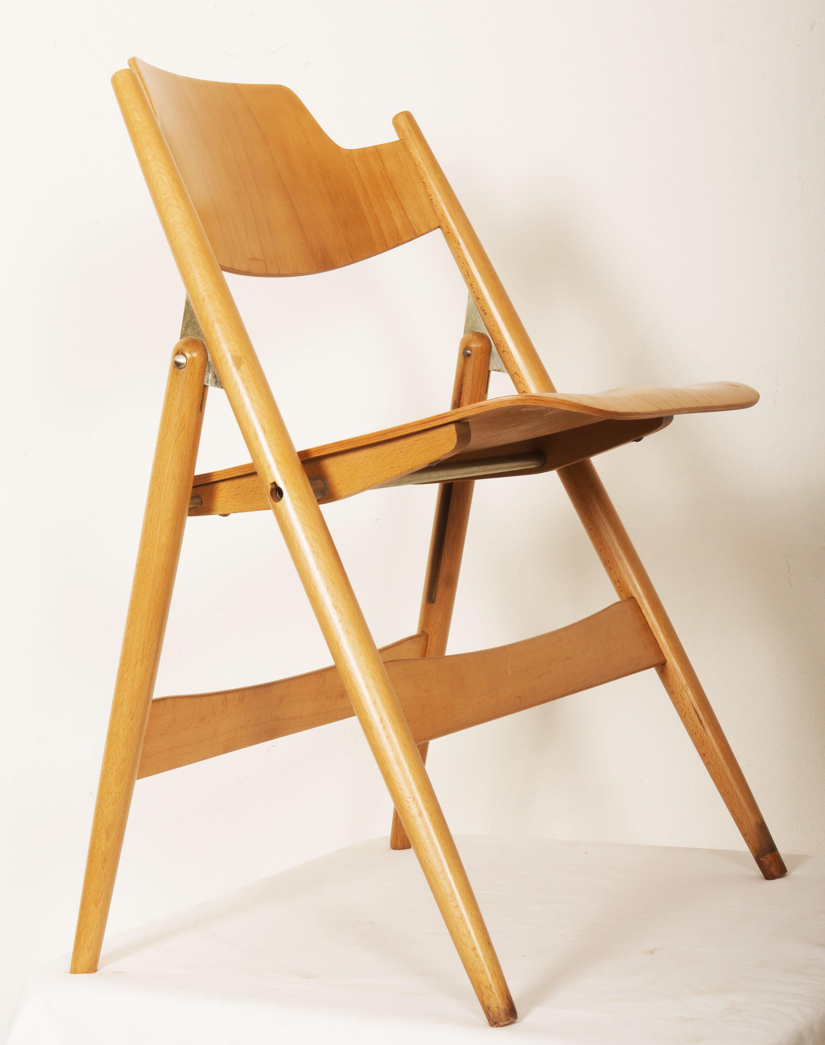 Mid-Century Folding Chair SE18 by Egon Eiermann For Sale 4