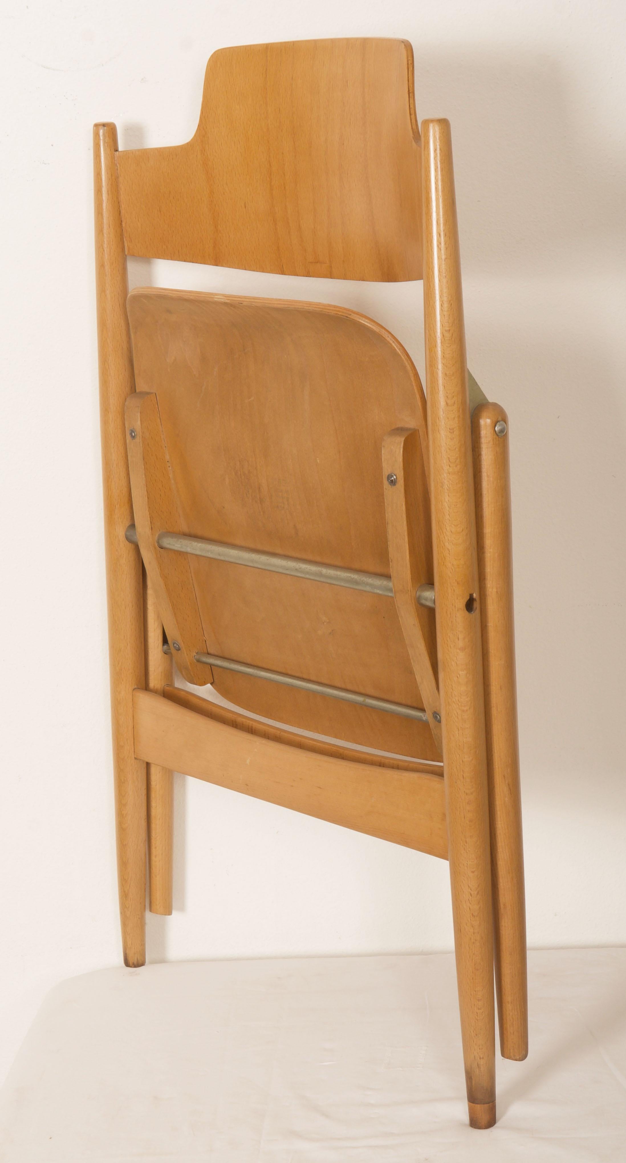 Mid-Century Folding Chair SE18 by Egon Eiermann In Good Condition For Sale In Vienna, AT