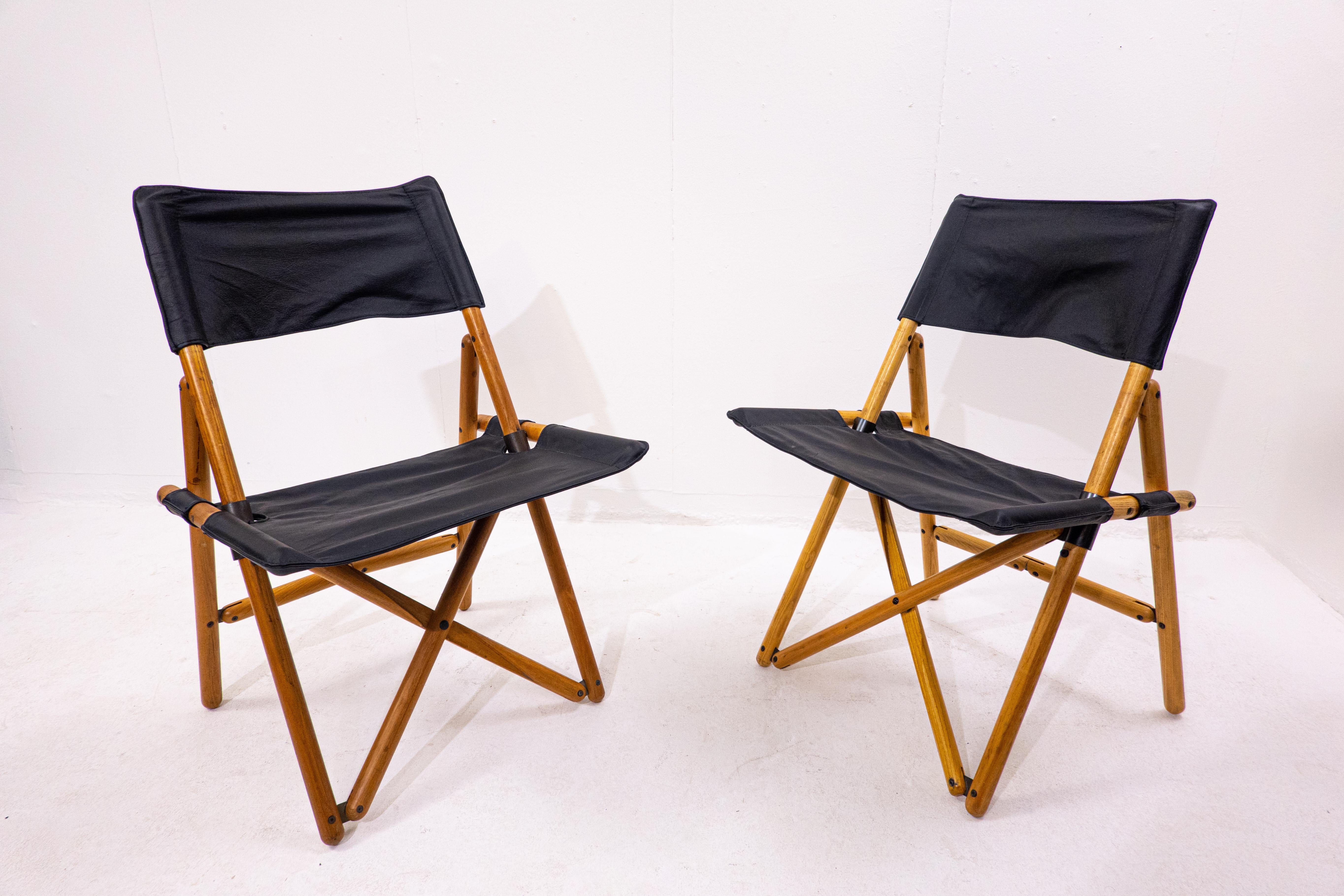 Mid-century folding chairs by Sergio Asti for Zanotta, Italy, 1969.