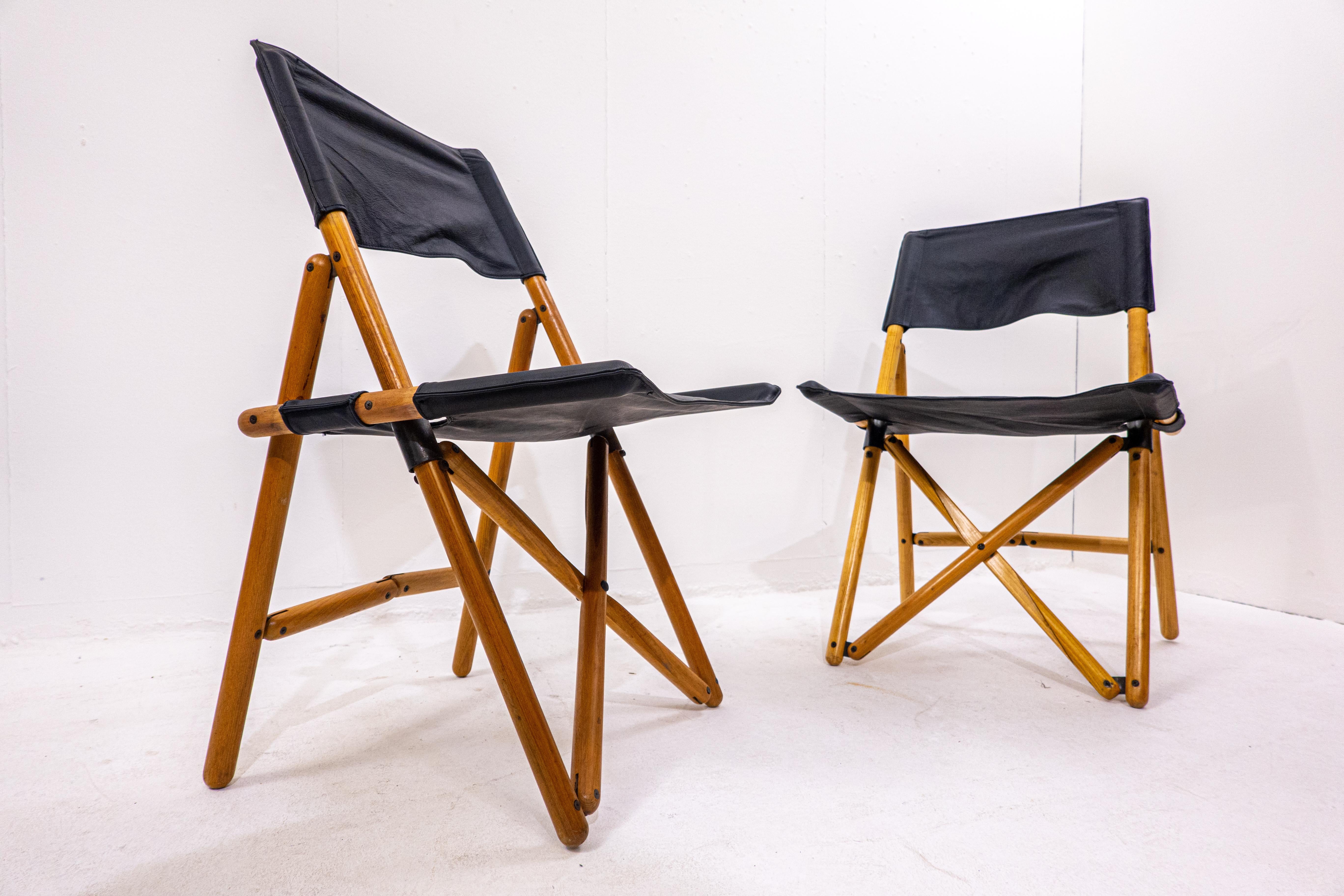 Mid-Century Modern Mid-Century Folding Chairs by Sergio Asti for Zanotta, Italy, 1969 For Sale