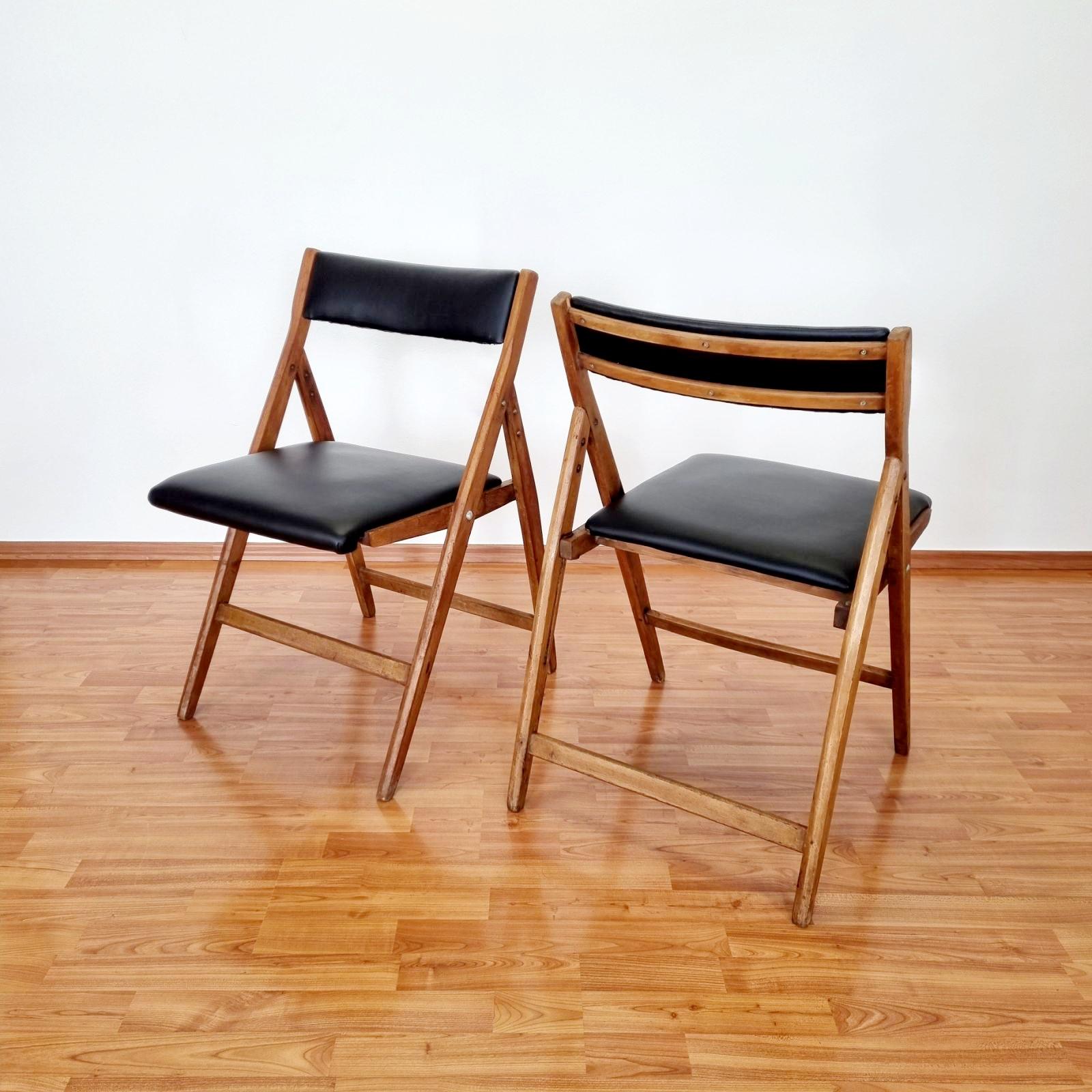 Italian Mid Century Folding Chairs Eden Designed by Gio Ponti, Italy 60s For Sale