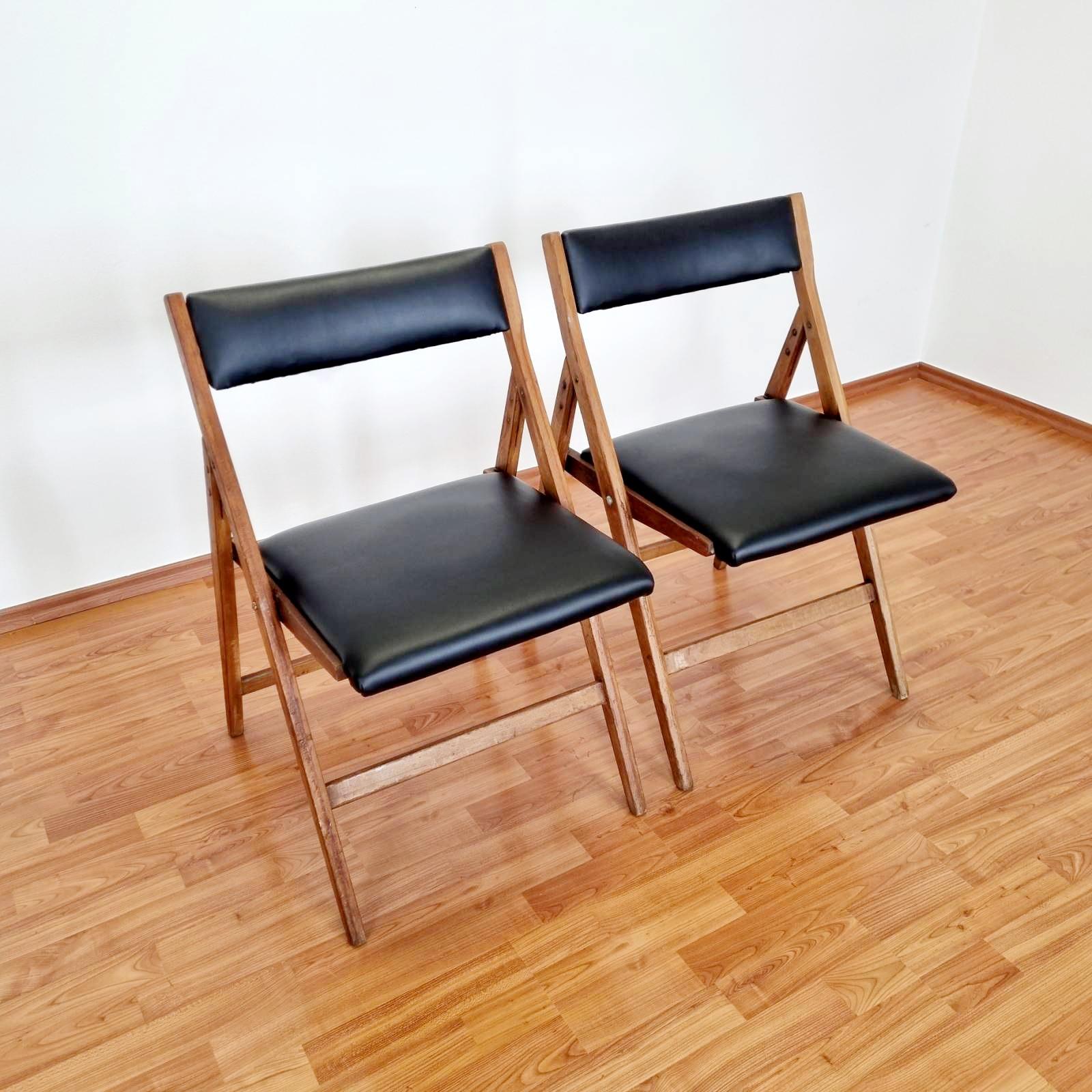 Mid-20th Century Mid Century Folding Chairs Eden Designed by Gio Ponti, Italy 60s For Sale