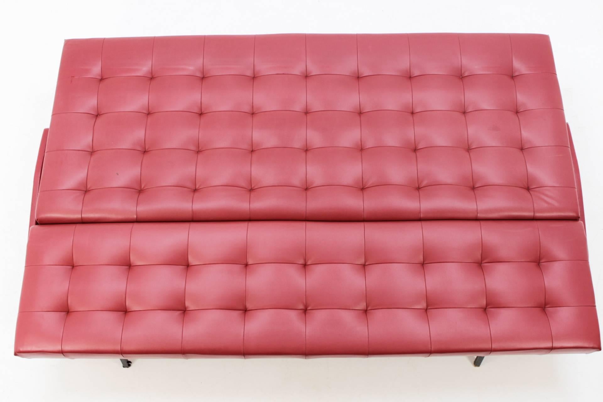 Midcentury Folding Design Sofa, Studio Couch (Textil) im Angebot