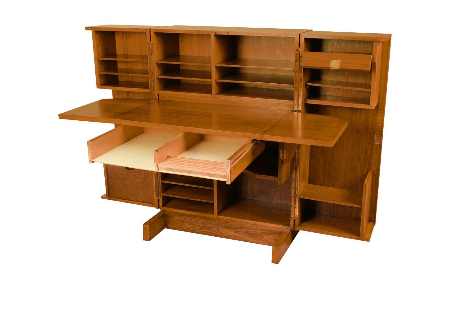 Mid-Century Modern Mid-Century Folding Desk Magic Box Desk For Sale