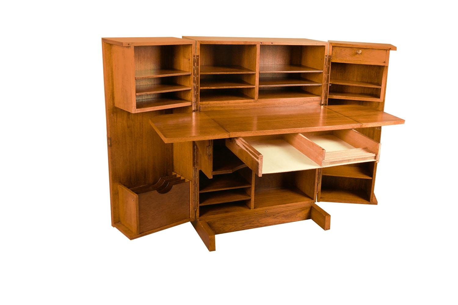 Mid-20th Century Mid-Century Folding Desk Magic Box Desk For Sale