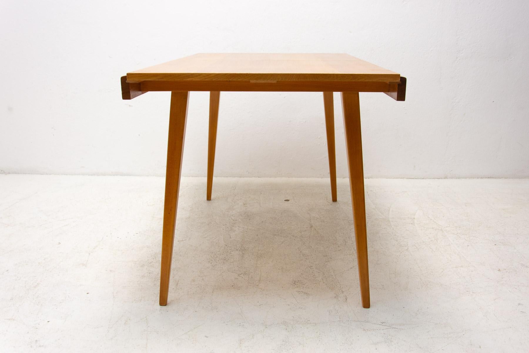 Wood Midcentury Folding Dining Table by František Jirák for Tatra Nábytok, 1970s For Sale