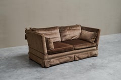 Mid Century Folding Down 'Knole' Sofa in Velvet and Brass 1960s