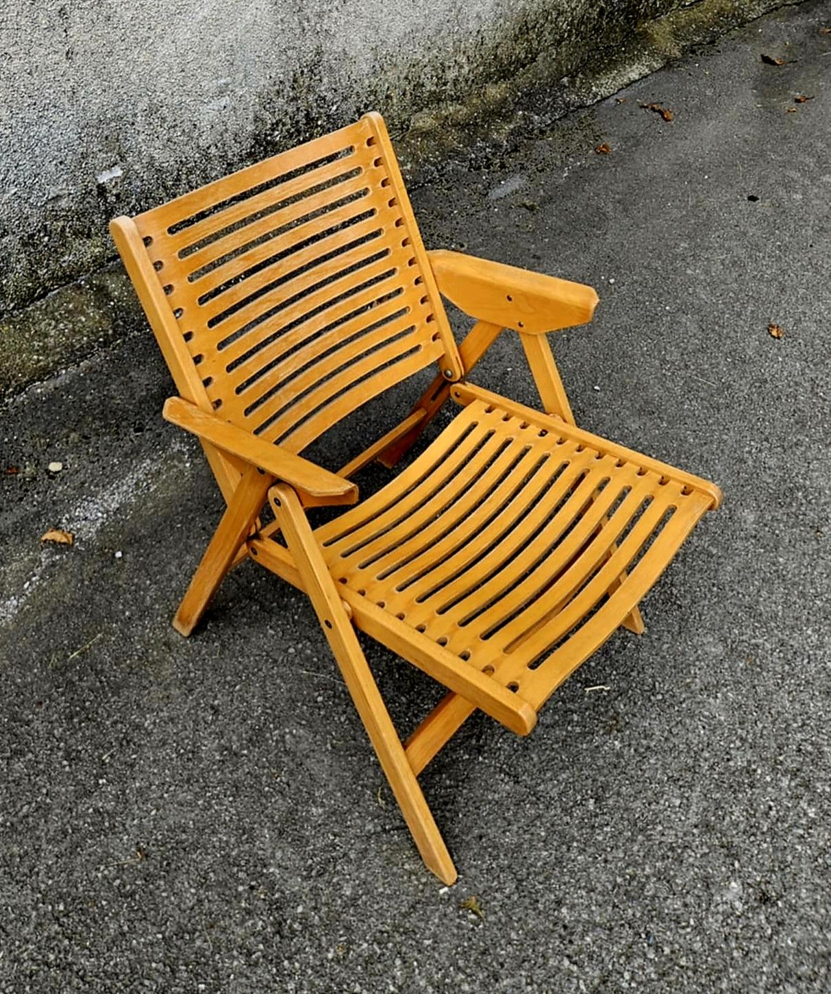 Poltrona da salotto Foldes di metà secolo, Model Kralj, disegnata da Niko Kralj, anni '60 In condizioni buone in vendita a Lucija, SI