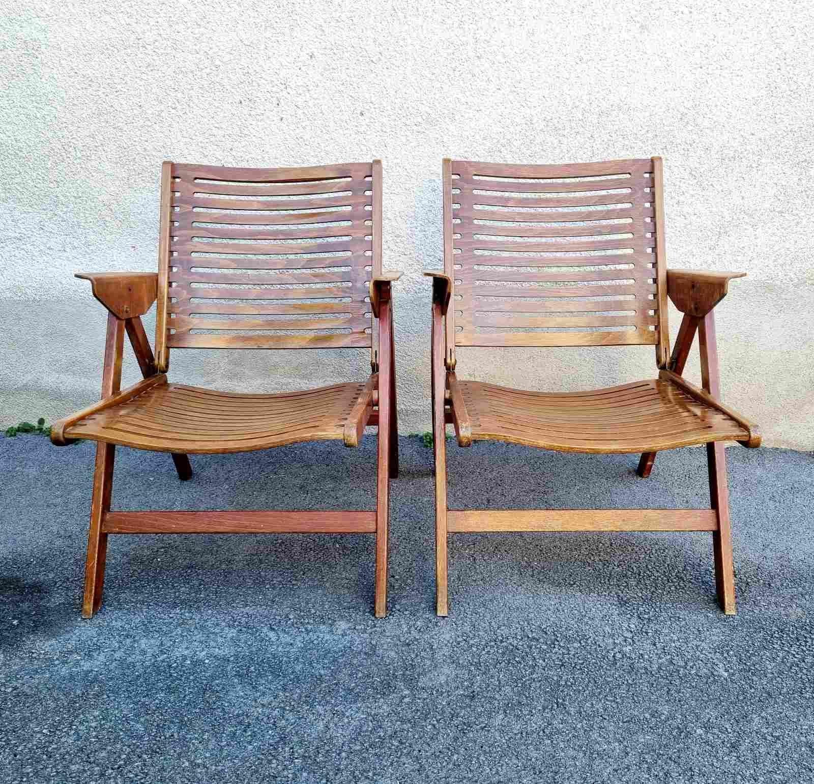 Mid Century Folding Lounge Armchairs Rex Designed by Niko Kralj, Slovenia, 60s For Sale 4