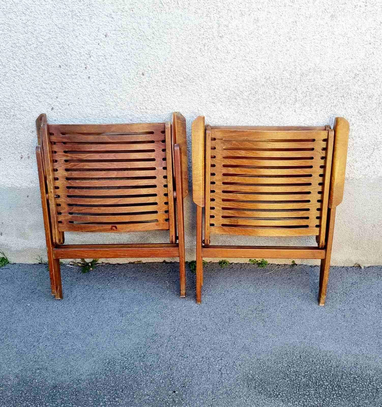 Mid Century Folding Lounge Armchairs Rex Designed by Niko Kralj, Slovenia, 60s For Sale 6