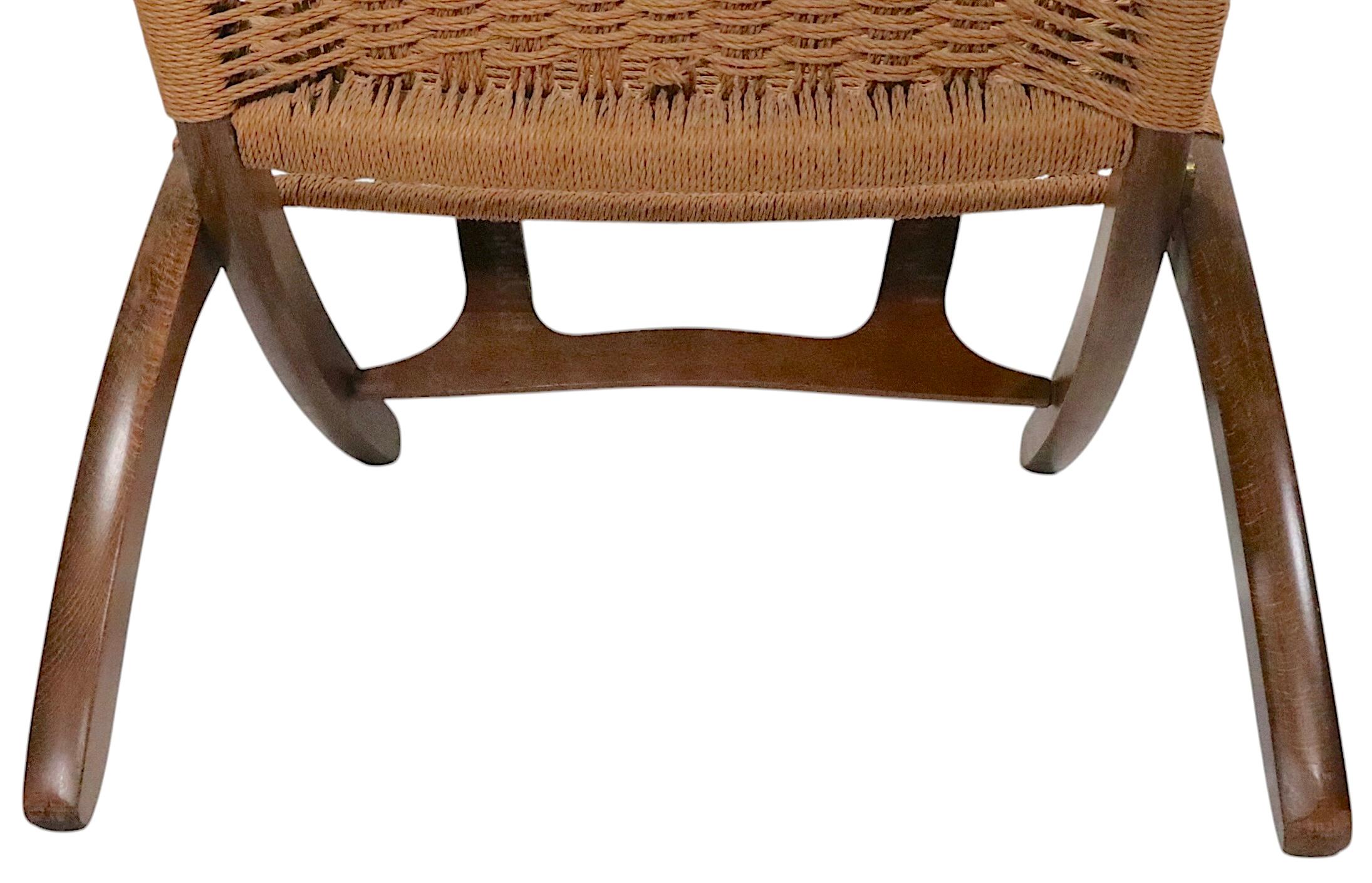 20th Century Mid Century Folding Lounge Chair made in Yugoslavia after Wegner For Sale