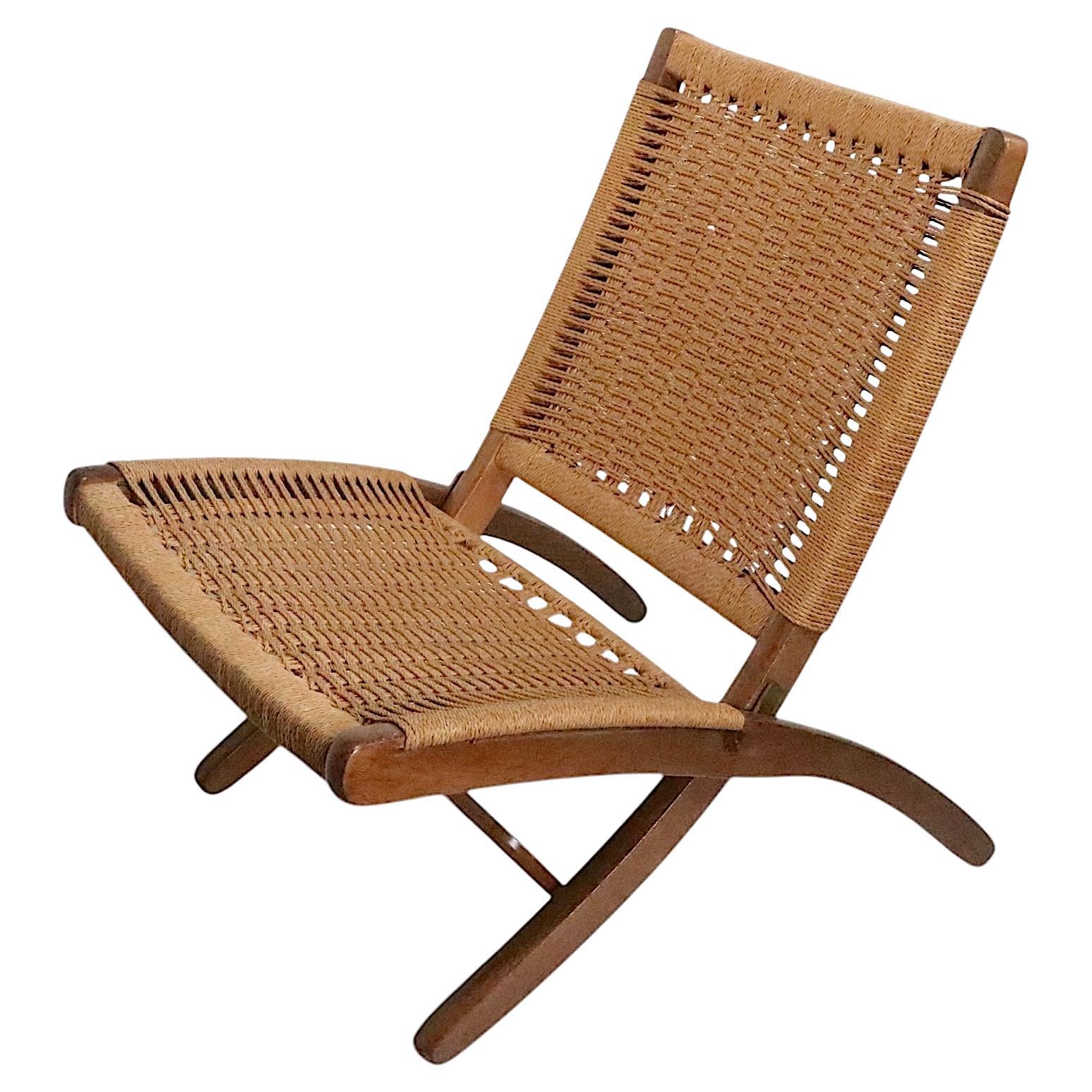 Mid Century Folding Lounge Chair made in Yugoslavia after Wegner