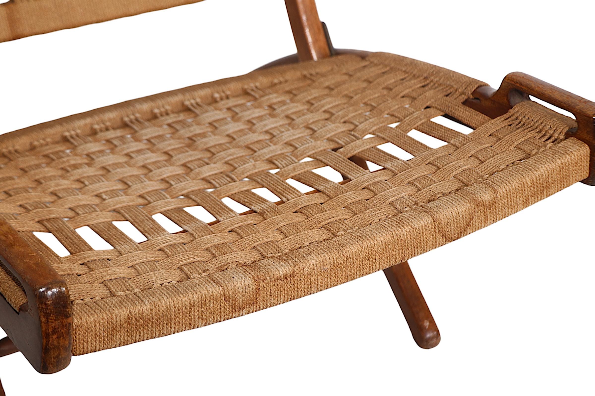 Mid Century Folding Lounge Chairs Made in Yugoslavia after Wegener c 1950/1960's For Sale 9