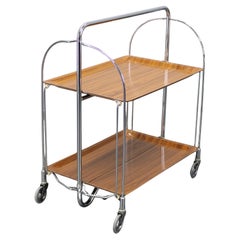 Mid-Century Folding Serving Cart, Italy, 1970s