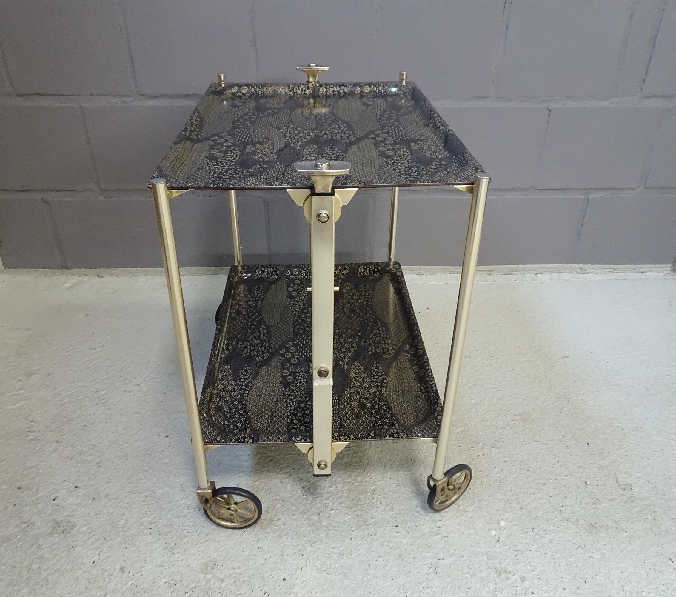 Other Midcentury Folding Serving Cart with Tray, France, 1970