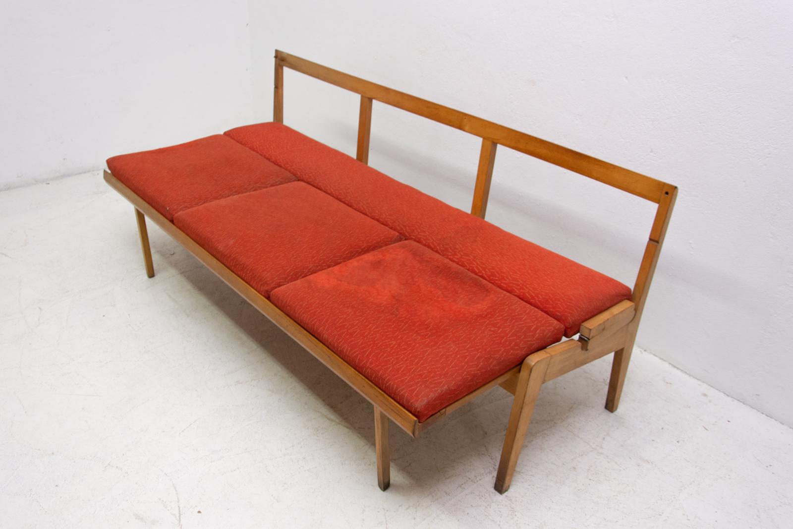 Midcentury Folding Sofa-Bench, 1960s, Czechoslovakia 9