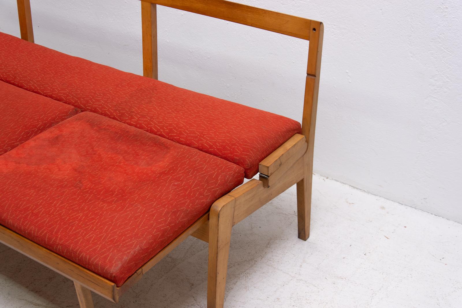 Midcentury Folding Sofa-Bench, 1960s, Czechoslovakia 10