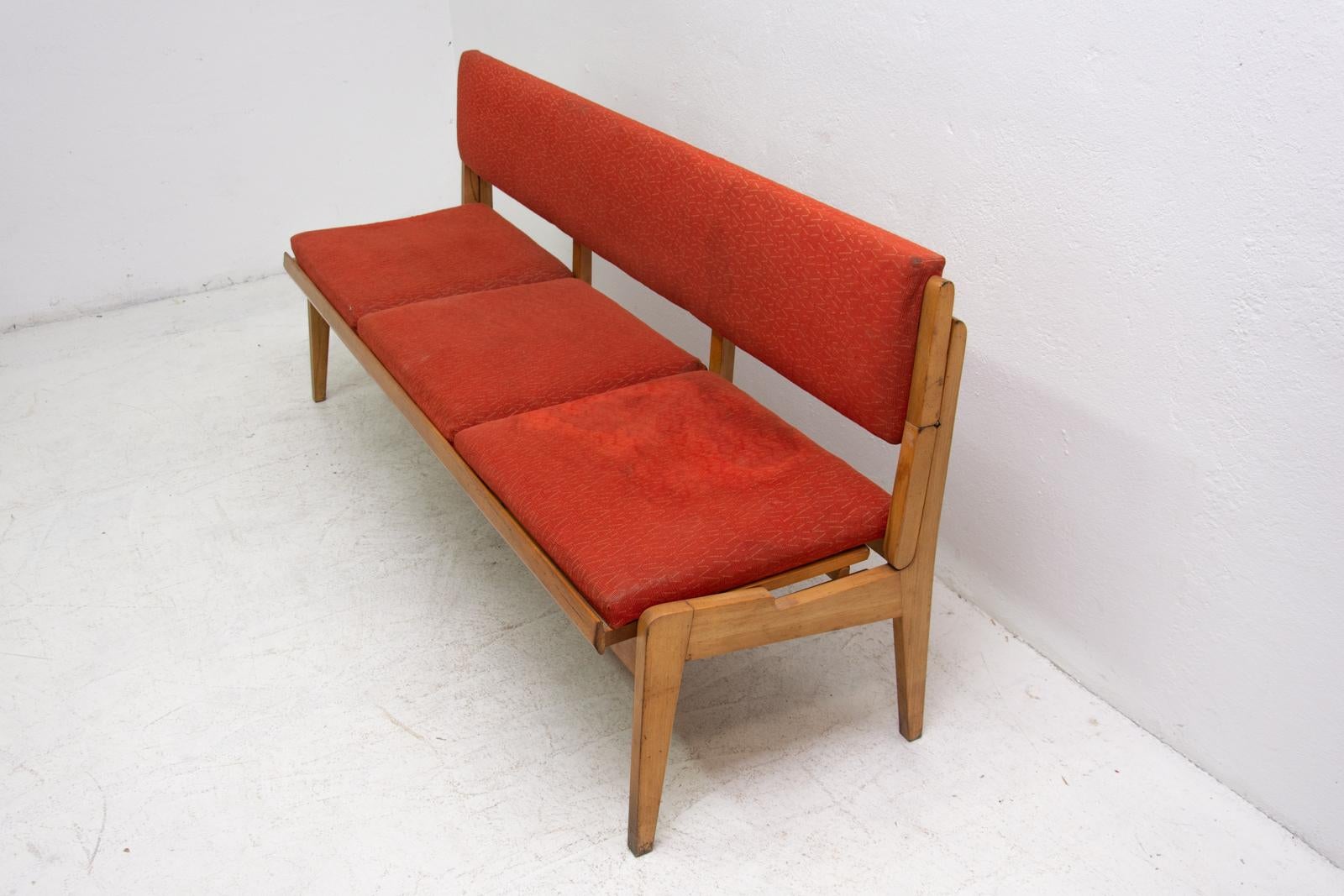 Midcentury Folding Sofa-Bench, 1960s, Czechoslovakia 2