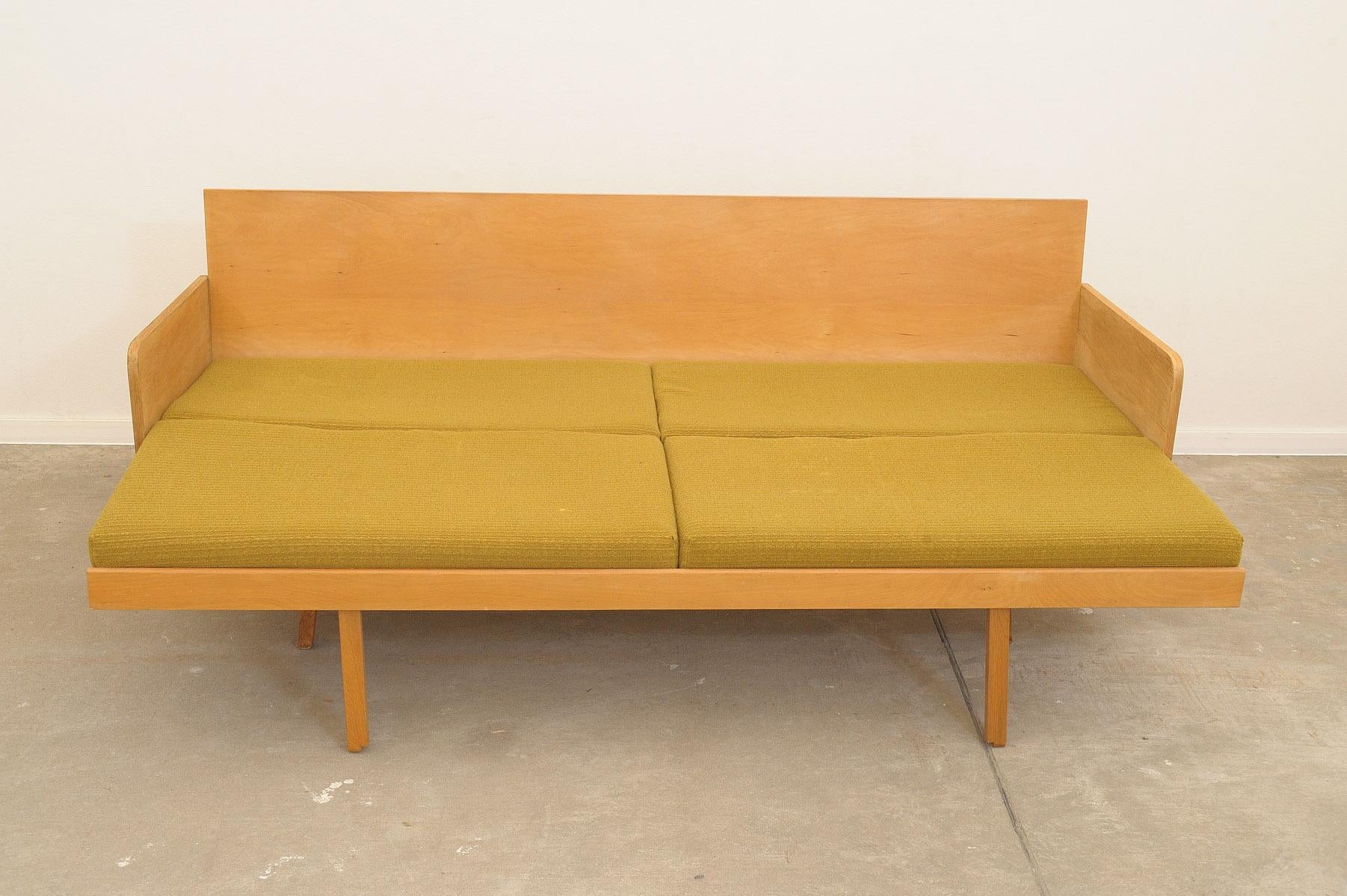 Fabric  Mid century folding sofa by Interier Praha, 1960´s, Czechoslovakia