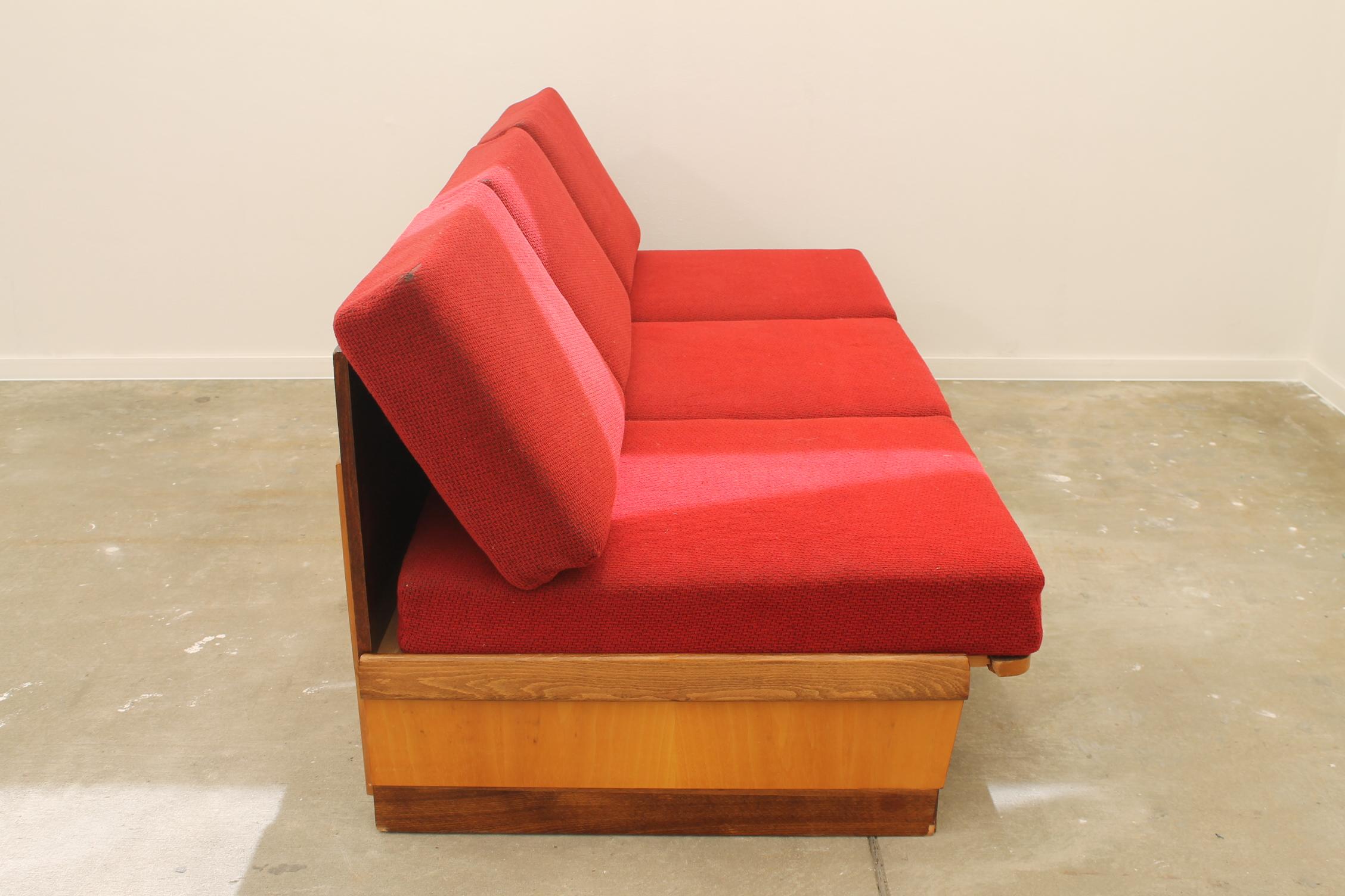 Midcentury Folding Sofa by Mier, 1960s, Czechoslovakia For Sale 6