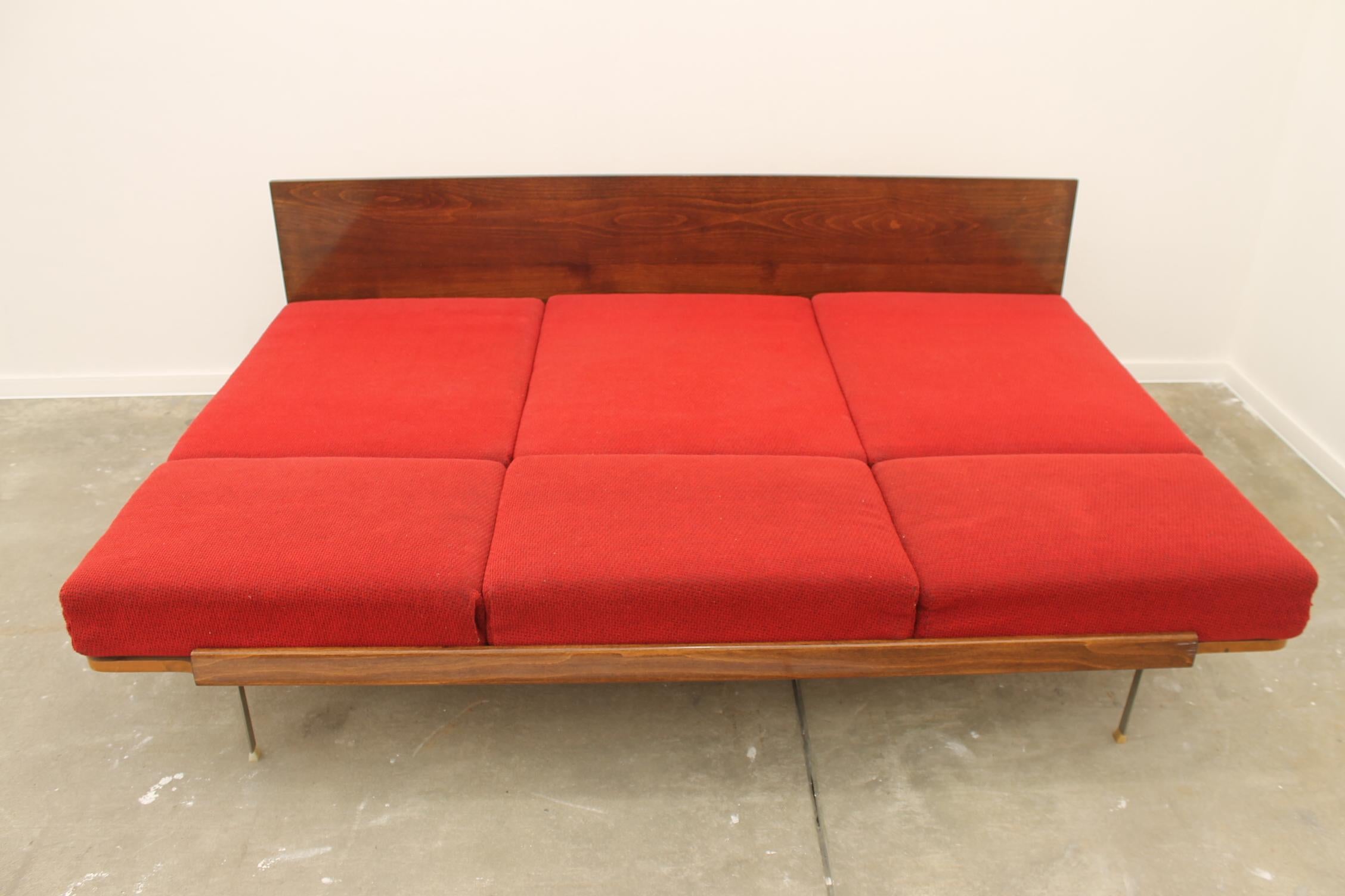 Midcentury Folding Sofa by Mier, 1960s, Czechoslovakia For Sale 11