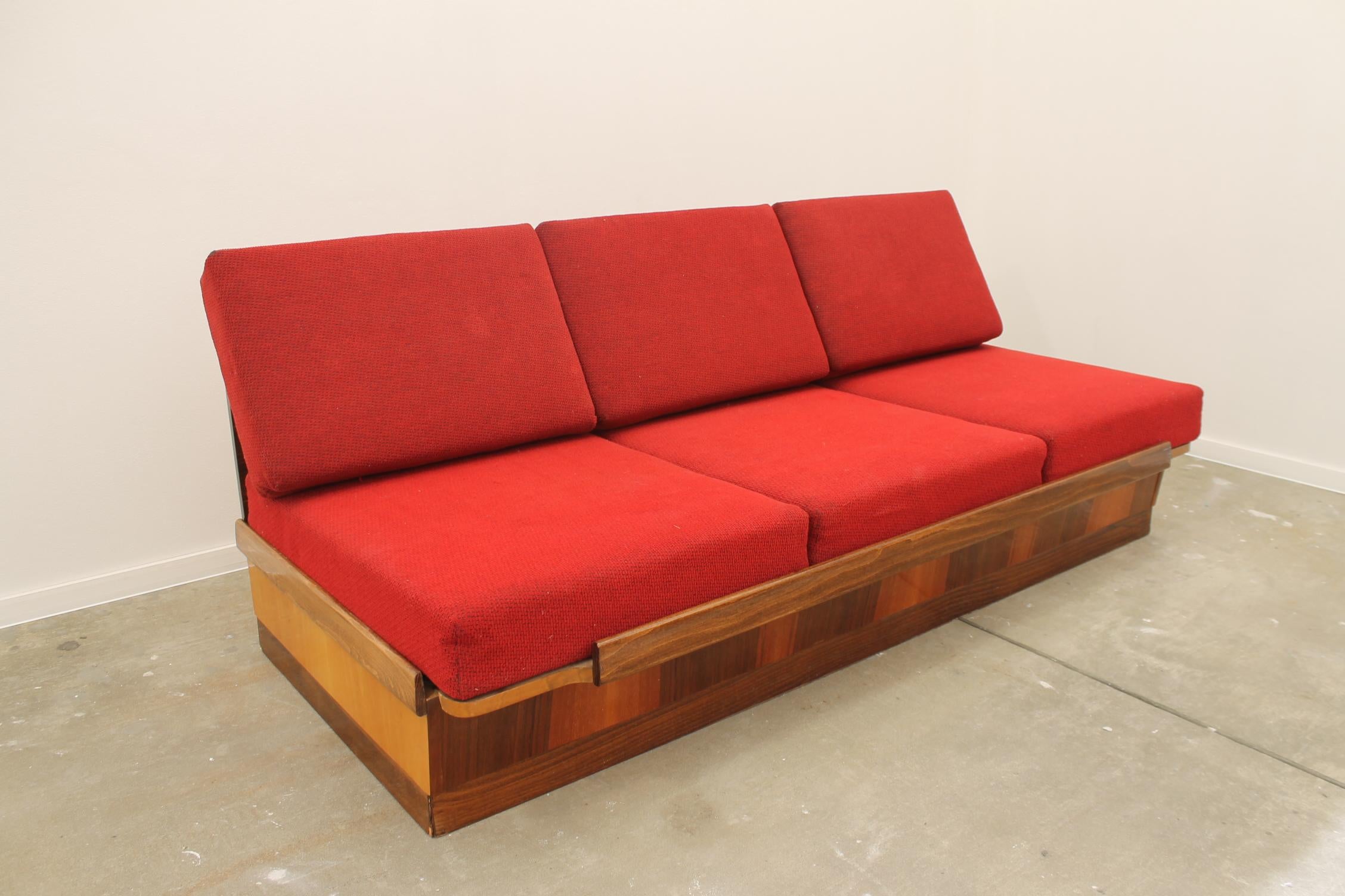 Mid-Century Modern Midcentury Folding Sofa by Mier, 1960s, Czechoslovakia For Sale
