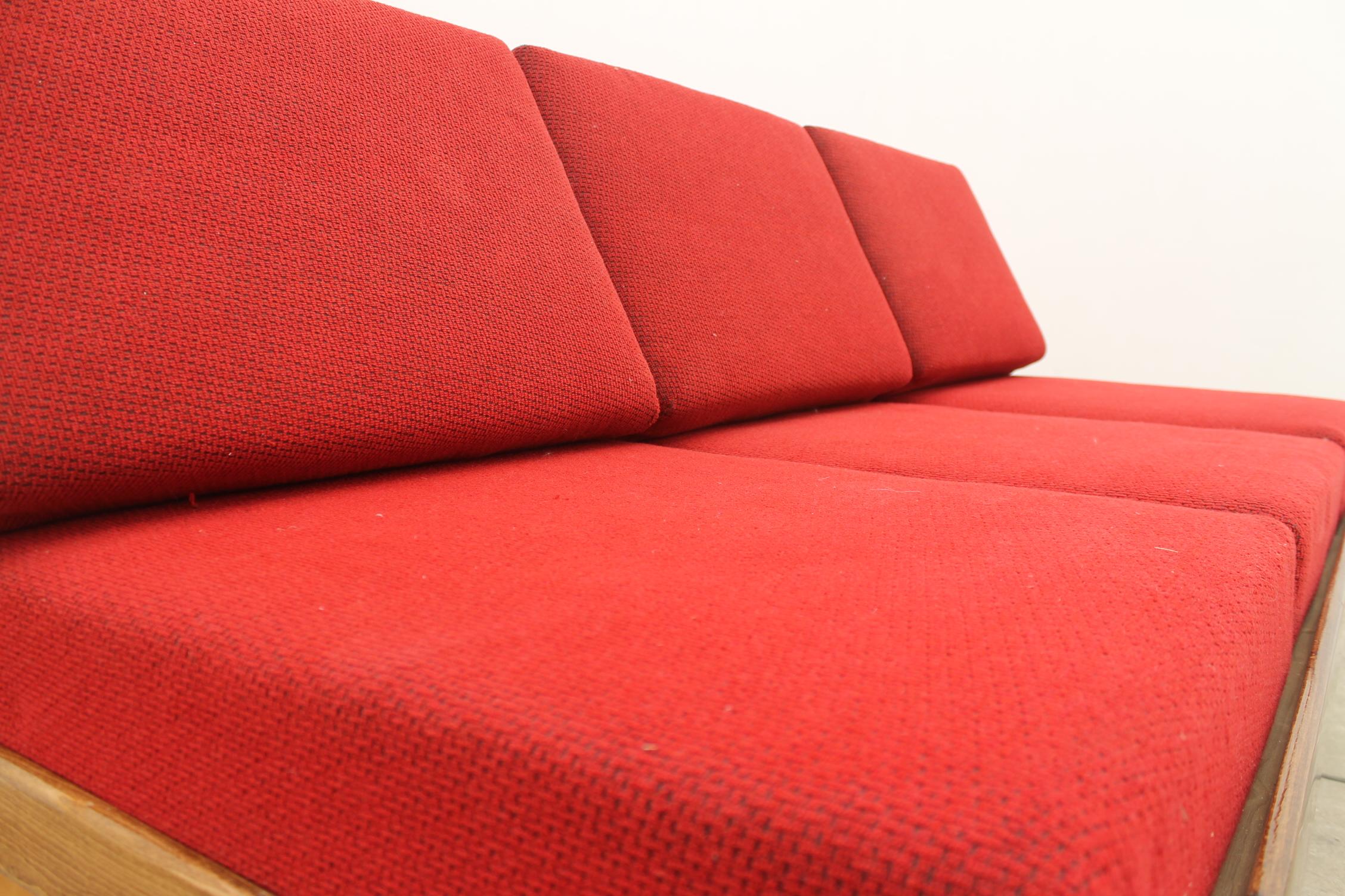 Fabric Midcentury Folding Sofa by Mier, 1960s, Czechoslovakia For Sale