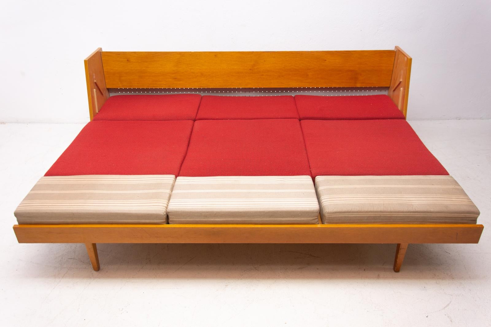 Midcentury Folding Sofa Bed, 1960s, Czechoslovakia 12