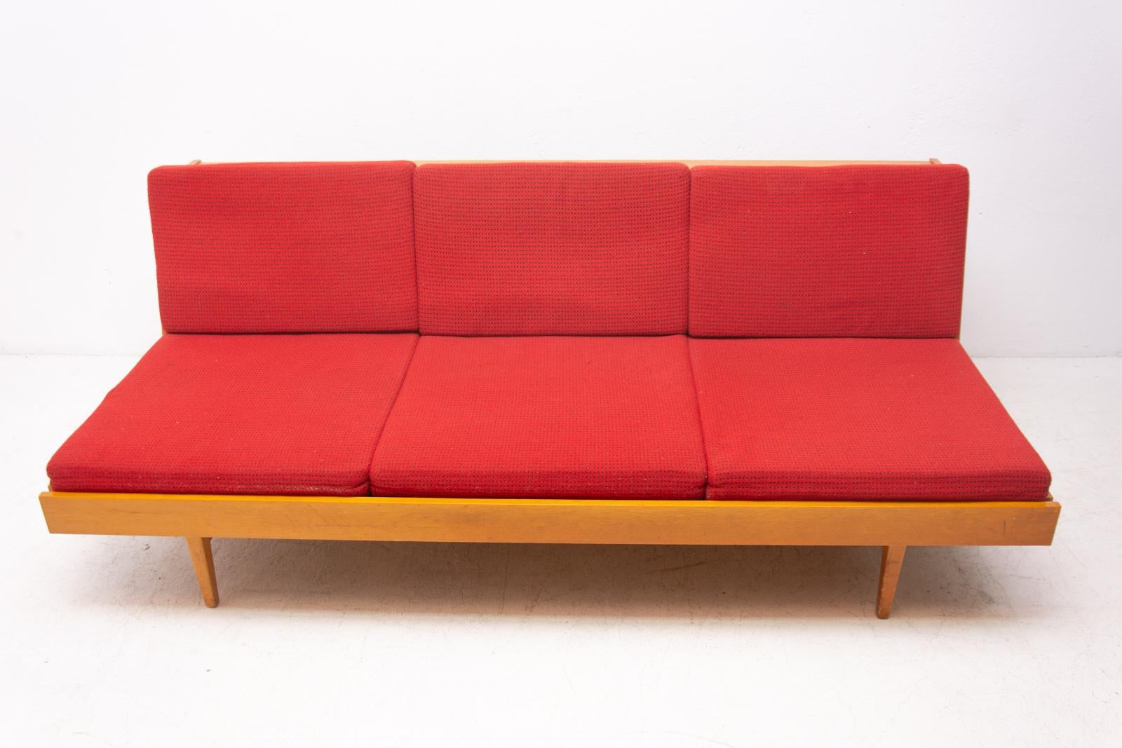 Scandinavian Modern Midcentury Folding Sofa Bed, 1960s, Czechoslovakia