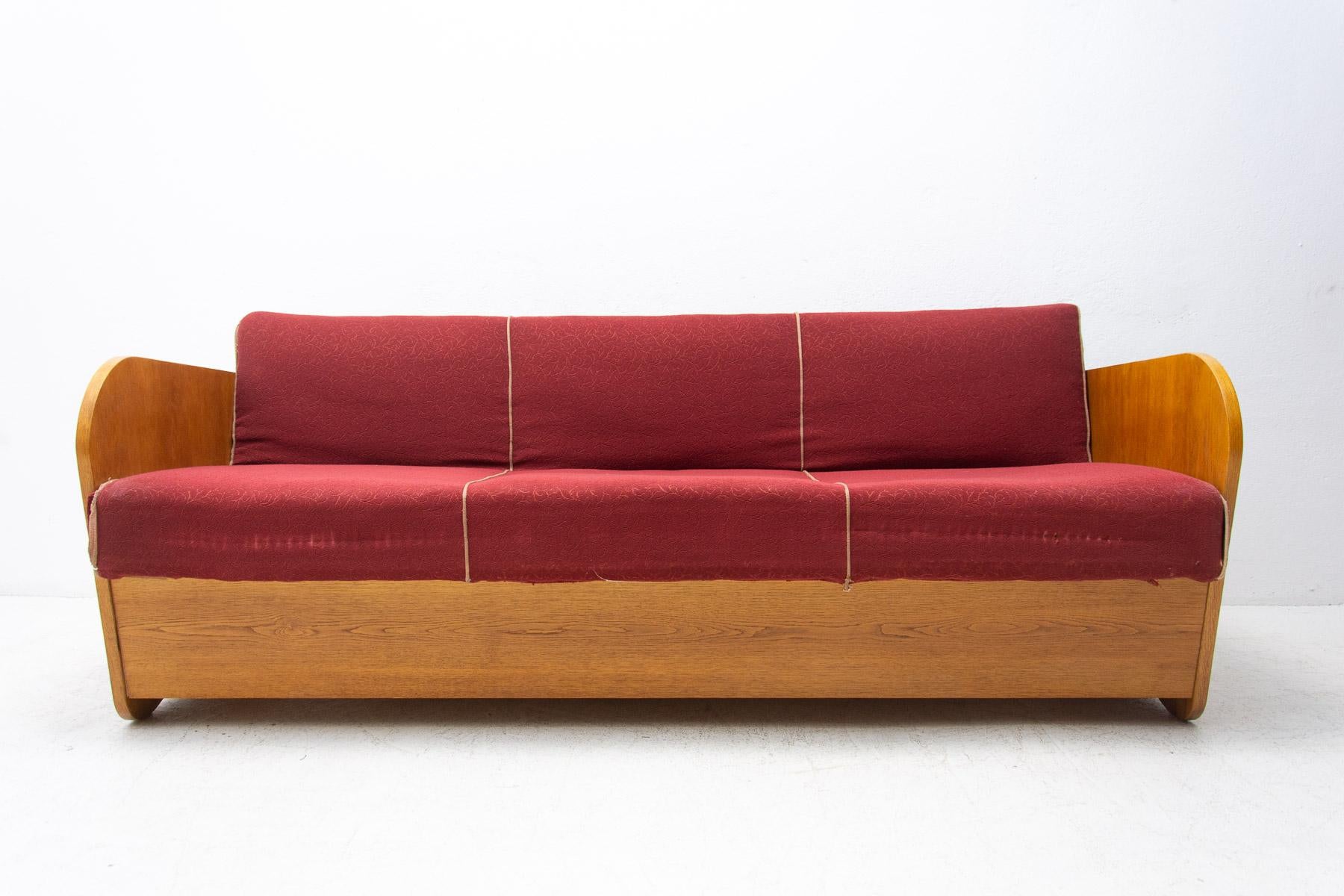 Mid Century Folding Sofabed by Jindřich Halabala, 1950´s 13