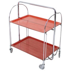 Mid Century Folding Trolley in Chromed Metal by Bremshey Gerlinol Germany, 1960s