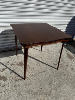 Mid Century Folding Walnut Dining Table by Stakmore Co.