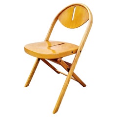 Mid Century Folding Wooden Chair in Achille Castiglioni Style , Itačy 70s