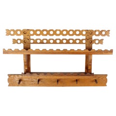 Mid Century Folk Art Wandregal aus Holz, Tschechoslowakei, 1950er Jahre