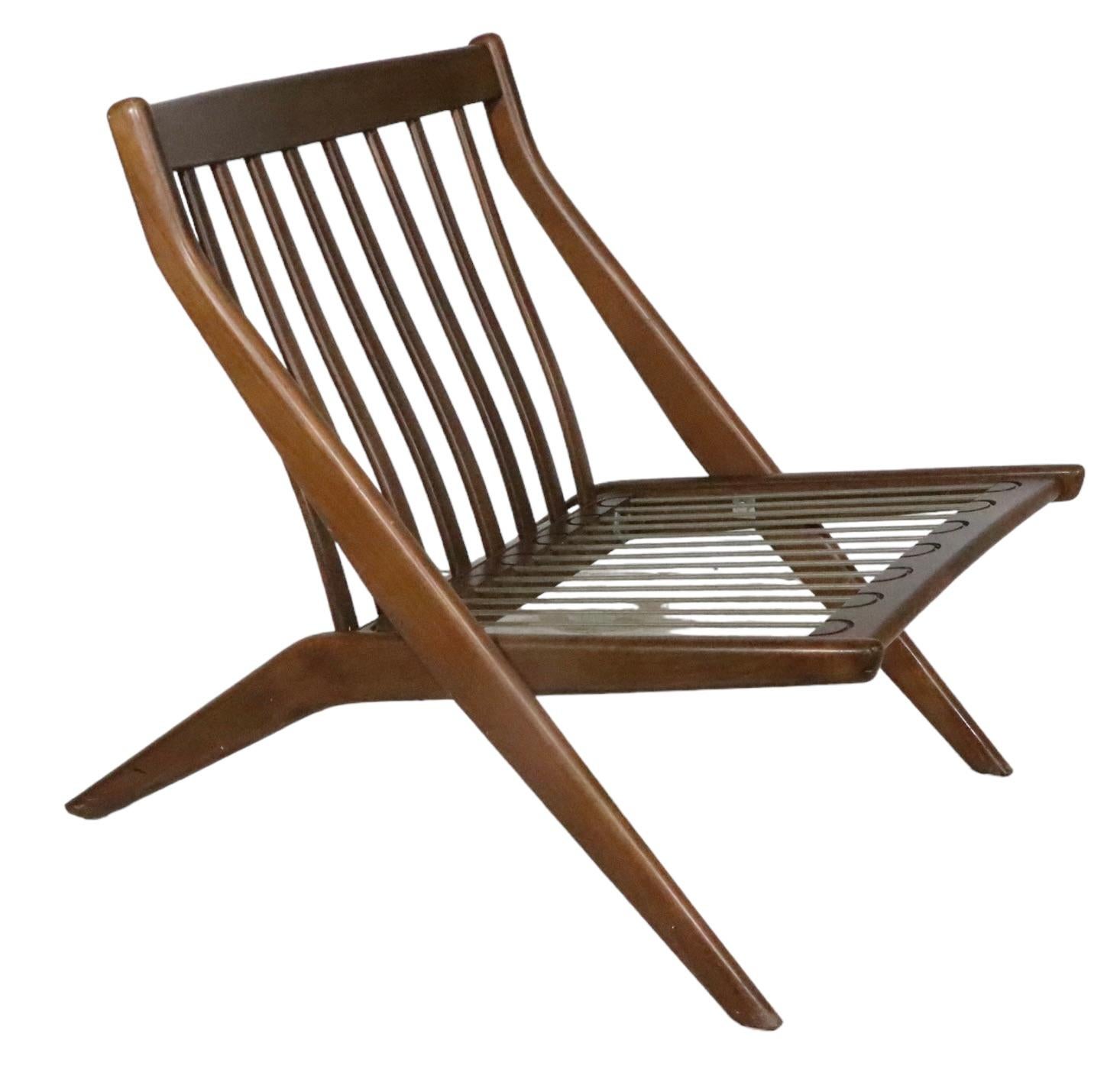 Mid Century Folke Ohlsson for DUX  Scissor Chair Made in Sweden c 1960's  For Sale 6