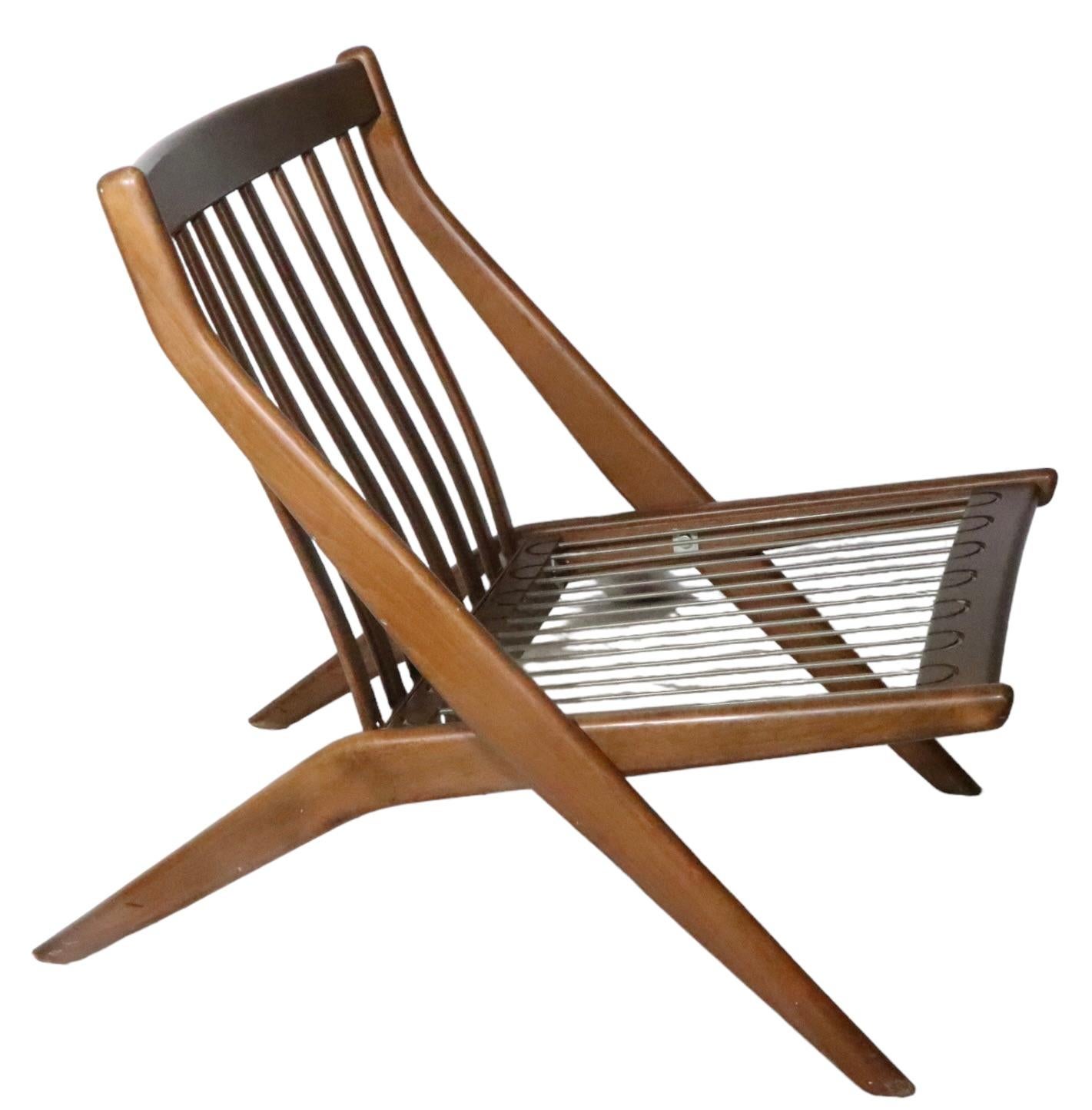 Mid Century Folke Ohlsson for DUX  Scissor Chair Made in Sweden c 1960's For Sale 6
