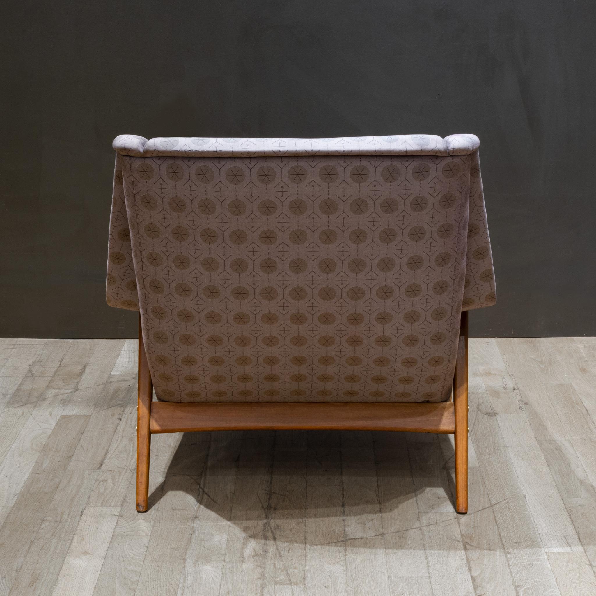 Swedish Mid-century Folke Ohlsson Lounge Chair c.1950-1960-Reupholsterd Maharam Fabric For Sale