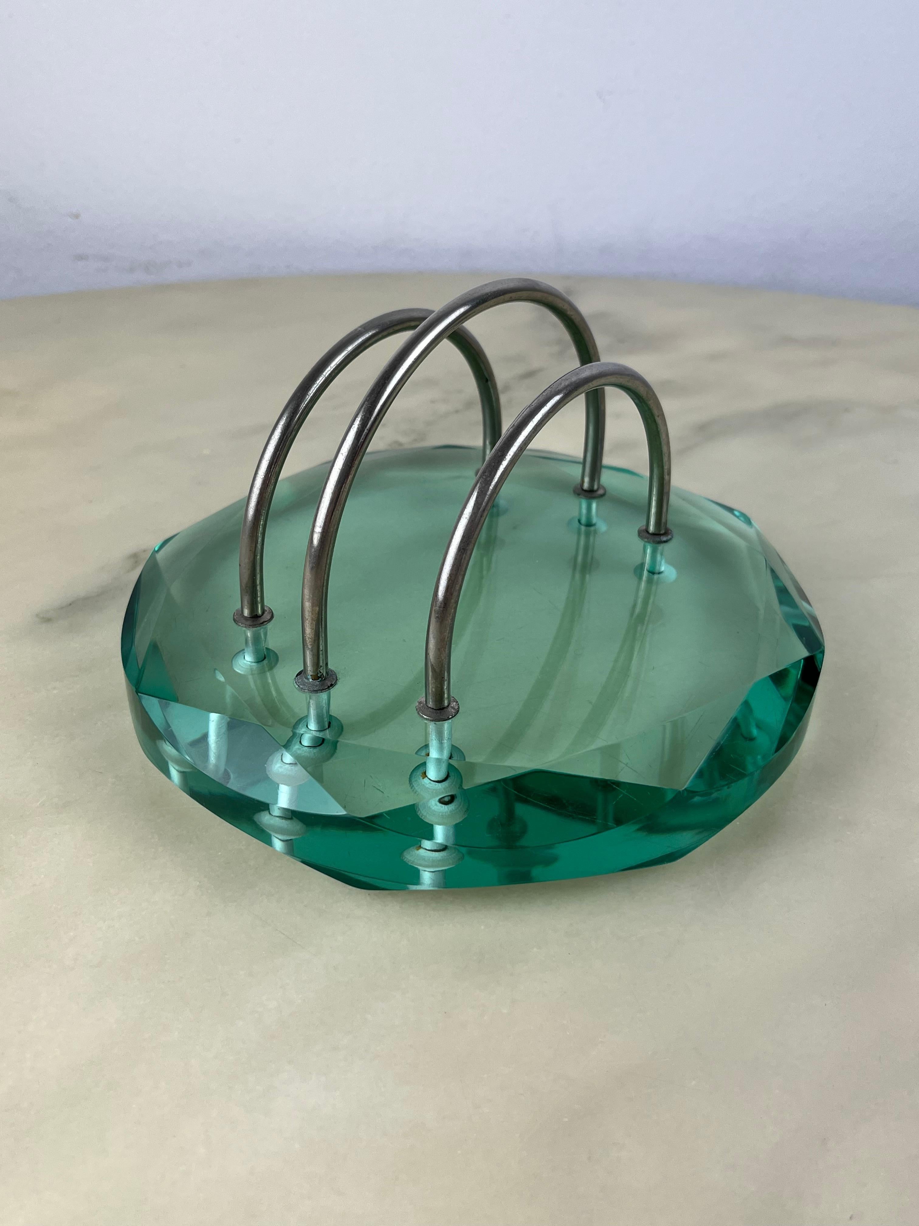 Mid-Century Fontana Arte Card Holder Italian Design 1960s In Good Condition For Sale In Palermo, IT