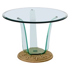 Mid-Century Fontana Arte Curved Glass Circular Coffee Table 60s Italy