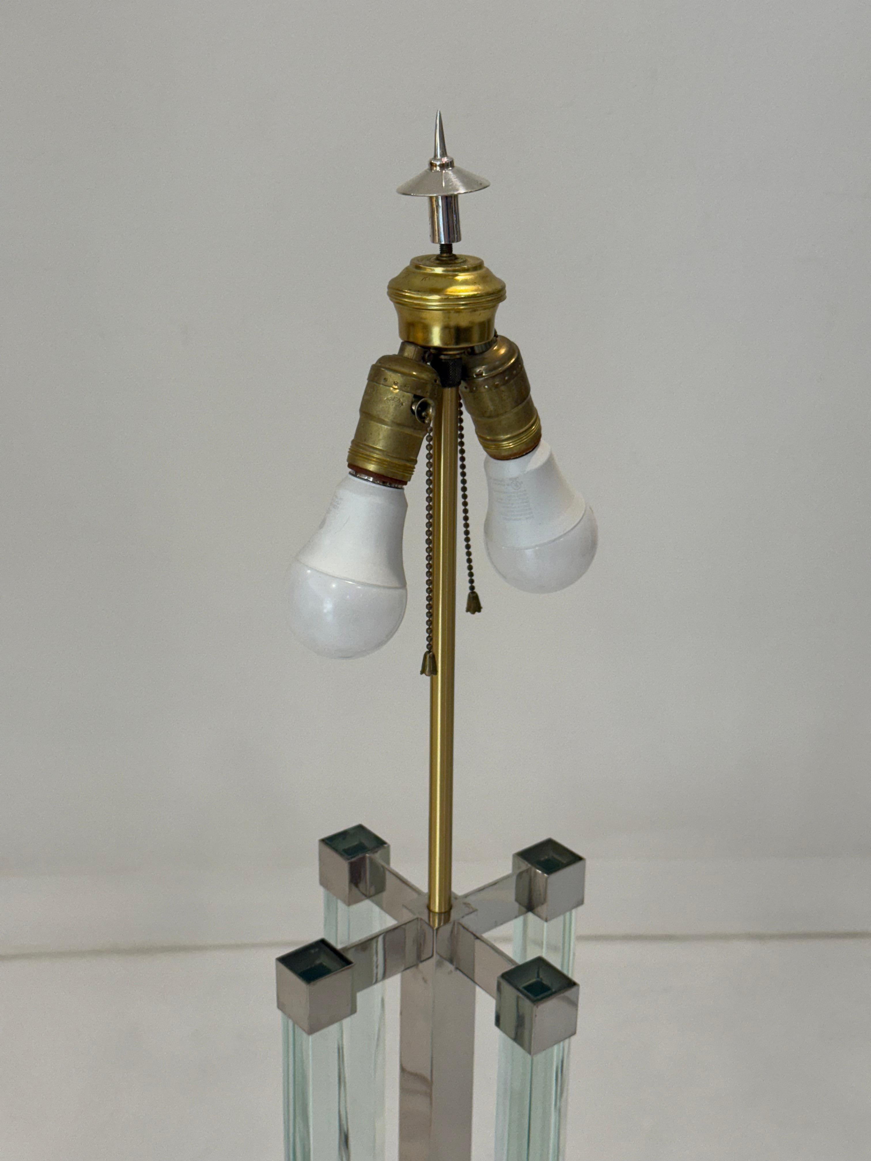 Mid-Century Fontana Arte Glass & Chrome Lamps by Max Ingrand, Italy, 1950s im Angebot 4